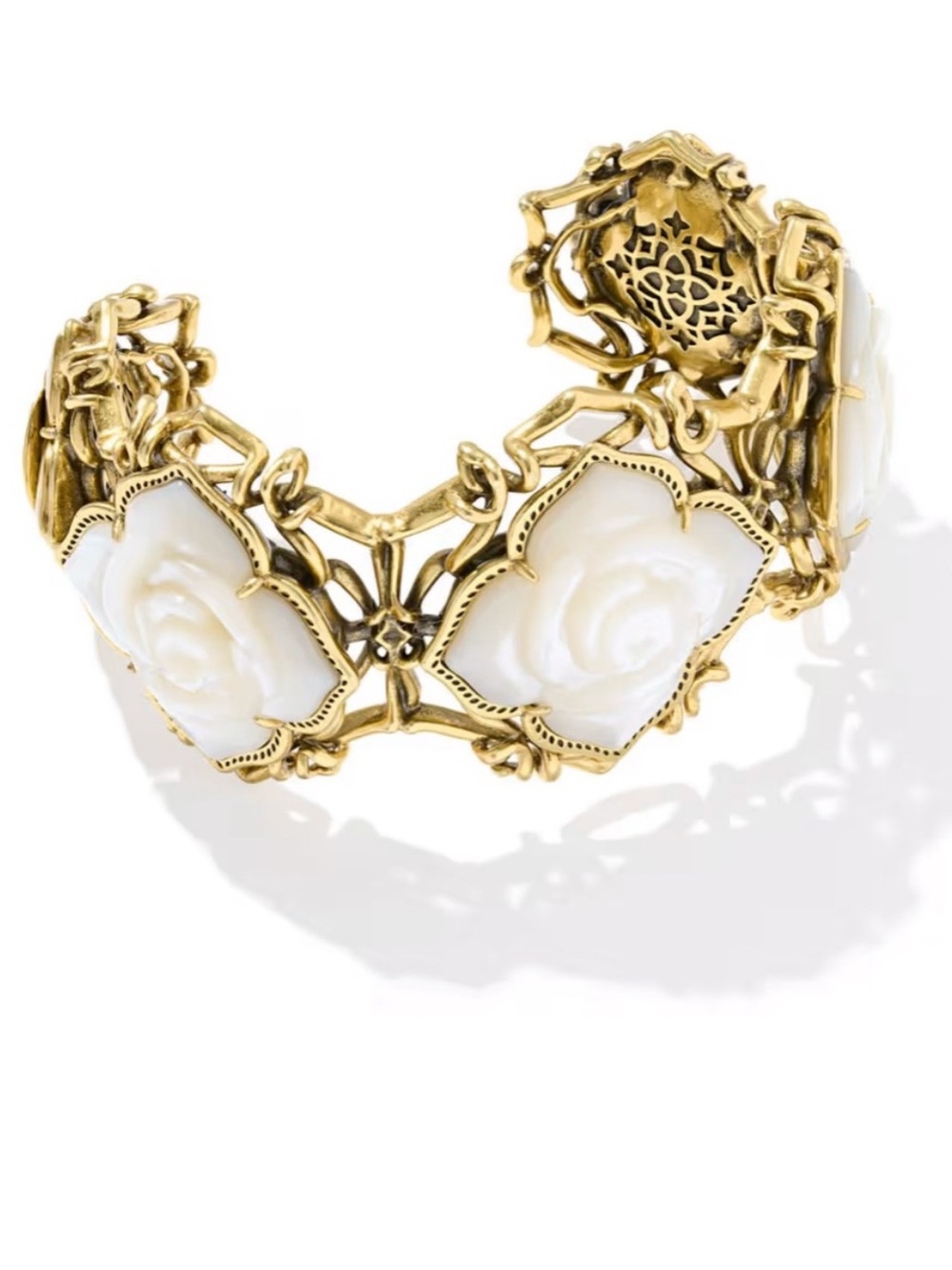 Kendra Scott Mallory Rose Statement
Cuff Bracelet Vintage Gold Tone NEW